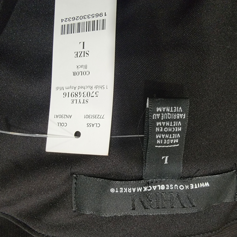 White House Black Market One-Shoulder Black Dress - Picture 7 of 7